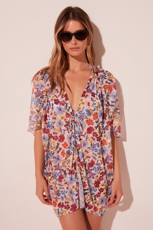 Agua De Coco Floral Garden Oversized Short Cape E5190A2009