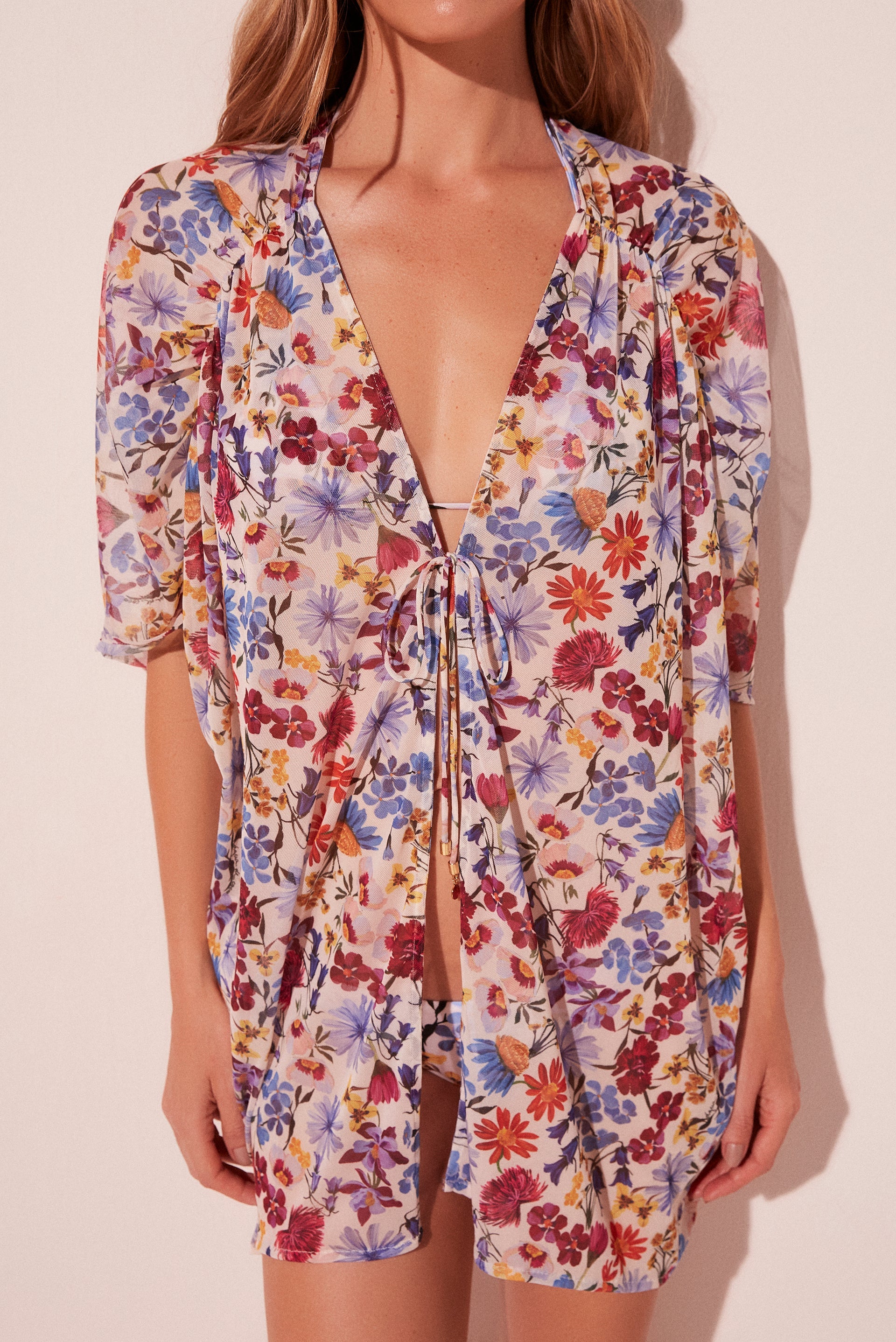 Agua De Coco Floral Garden Oversized Short Cape E5190A2009