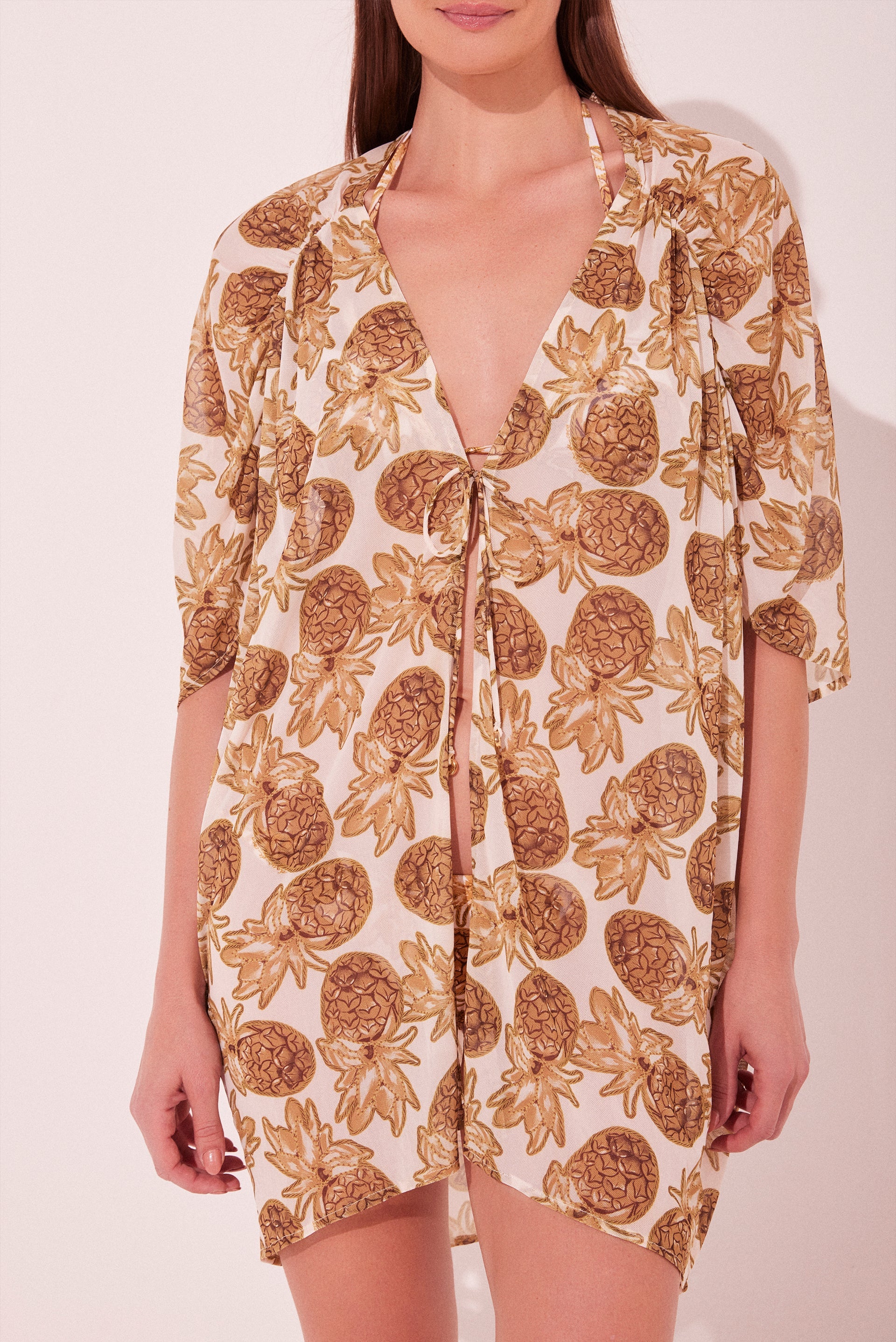 Agua De Coco Pineapple Oversized Short Cape E5190A2132