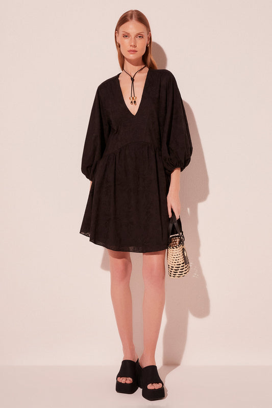 Agua De Coco Black Orchid 3,4 Sleeve Short Dress E5402A2095