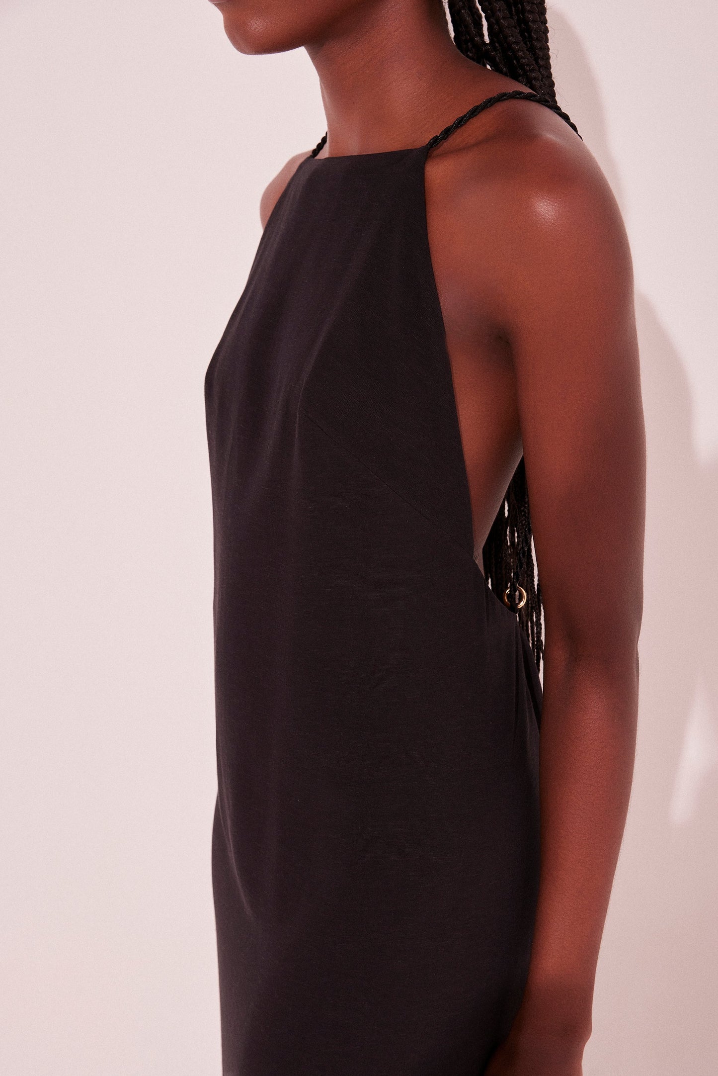 Agua De Coco Black Beach Halter Top Midi Dress E5546A2219
