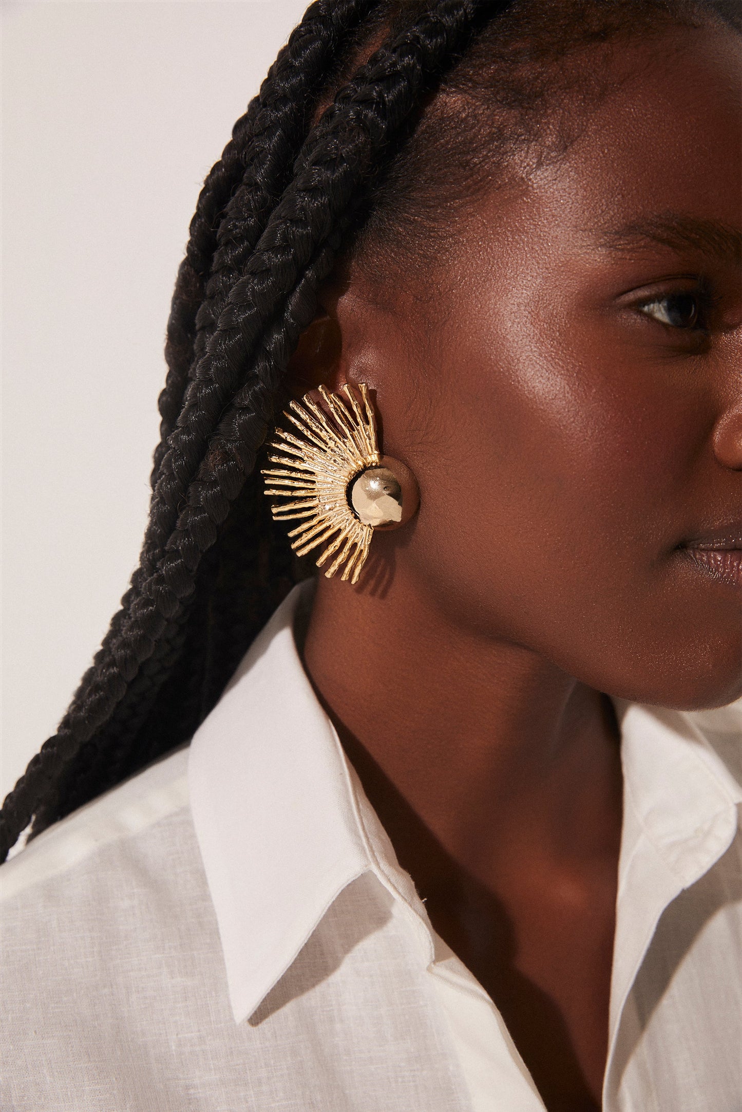 Agua De Coco Shine Metals Solar Sphere Metal Earrings K1021A1741