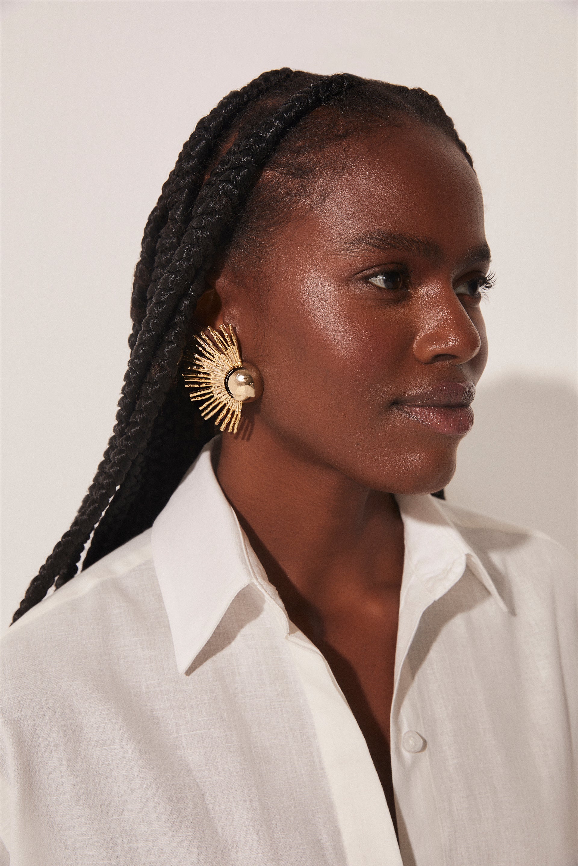 Agua De Coco Shine Metals Solar Sphere Metal Earrings K1021A1741
