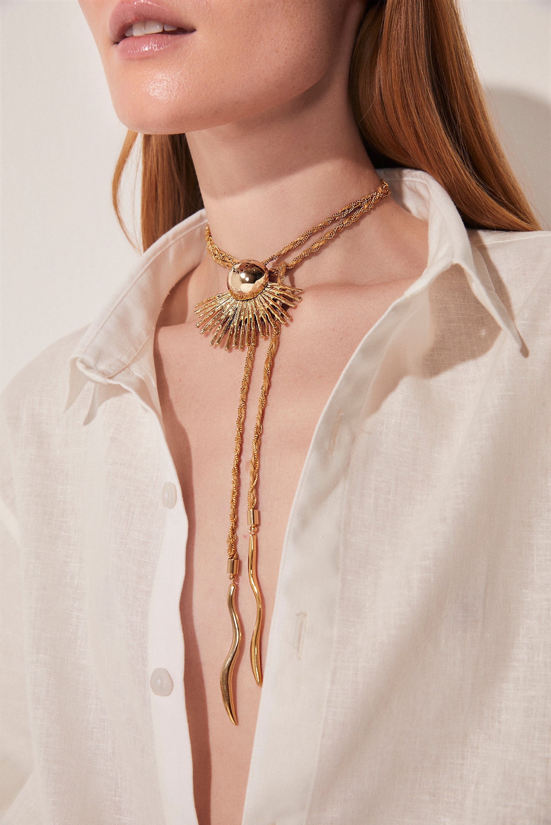 Agua De Coco Shine Metals Solar Chain Necklace K1030A1741