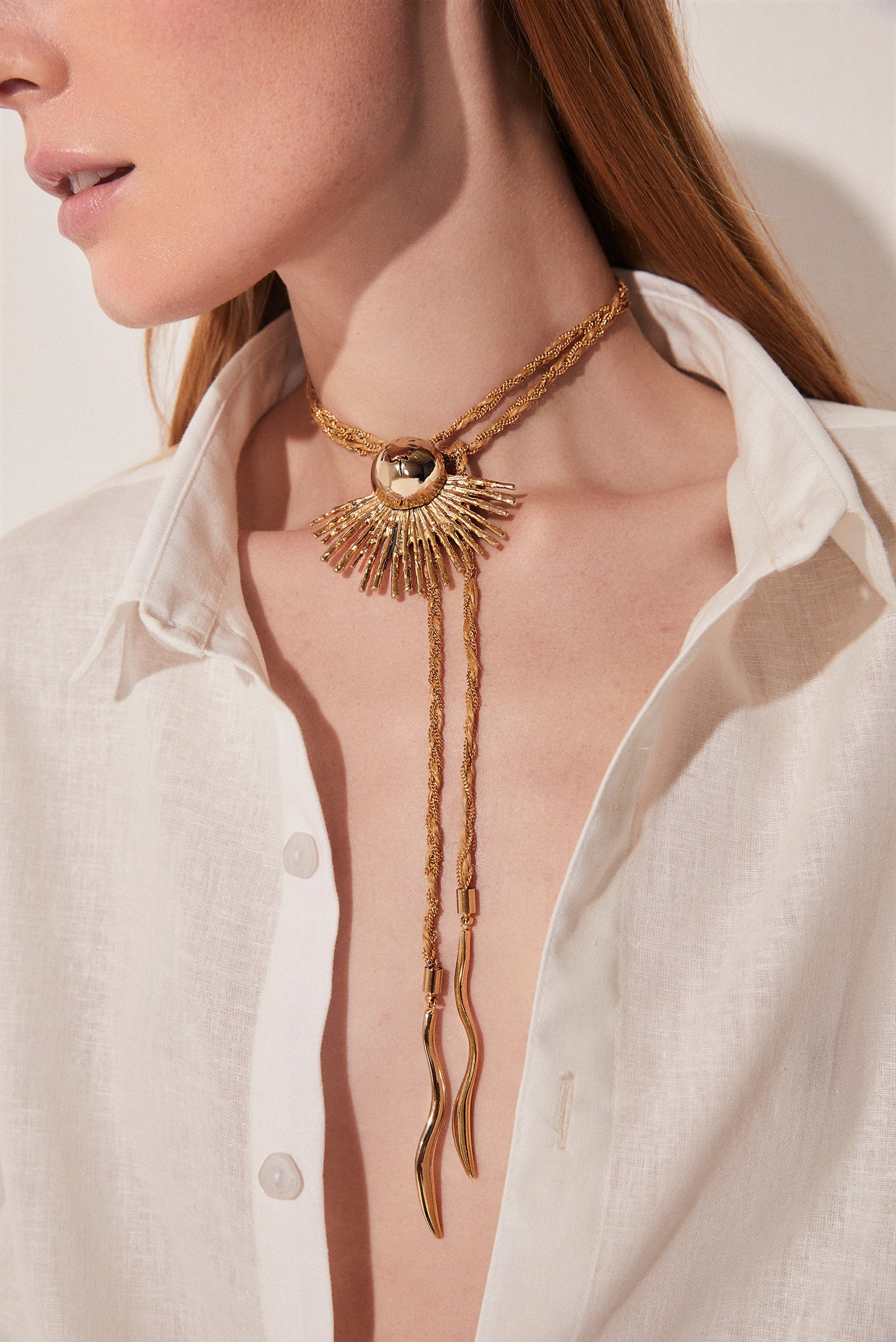 Agua De Coco Shine Metals Solar Chain Necklace K1030A1741
