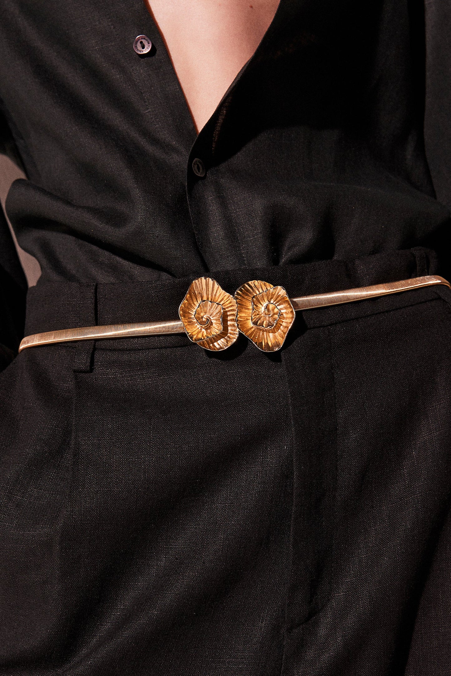 Agua De Coco Sun Accessories Metal Flower Slim Belt K1097A2344