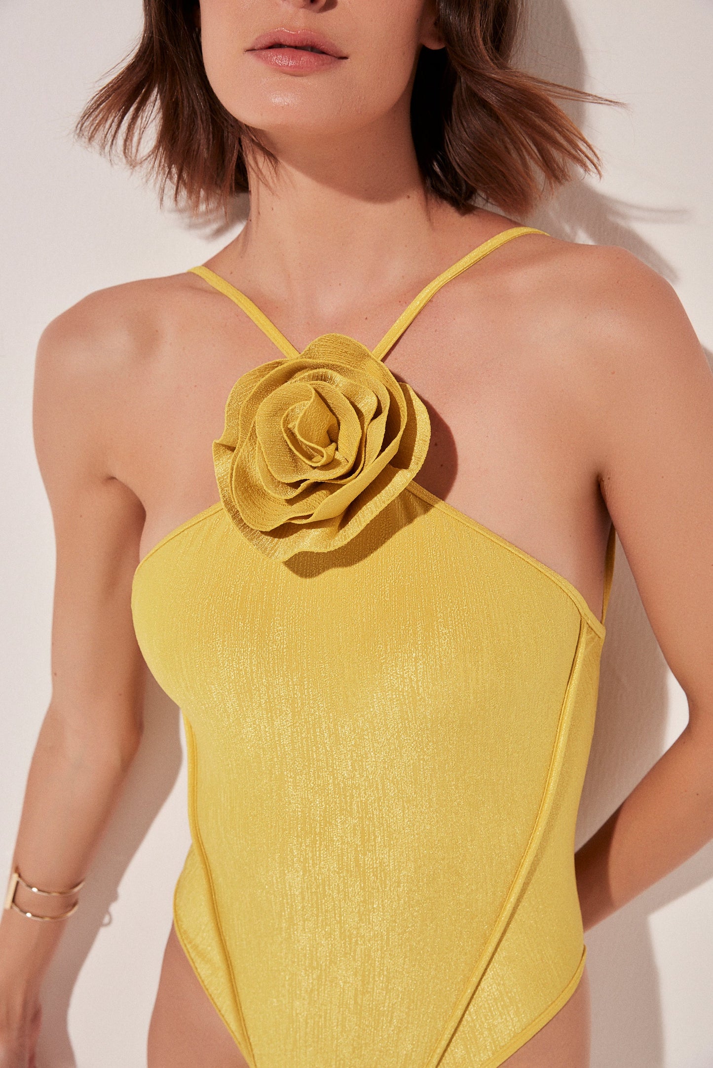 Agua De Coco Carnation Flower Halterneck One Piece M1035A1676