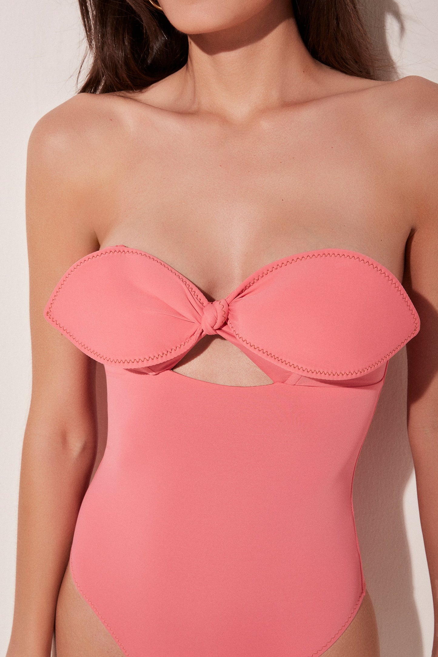 Agua De Coco Flora Bandeau One Piece With Ties M1050A1722