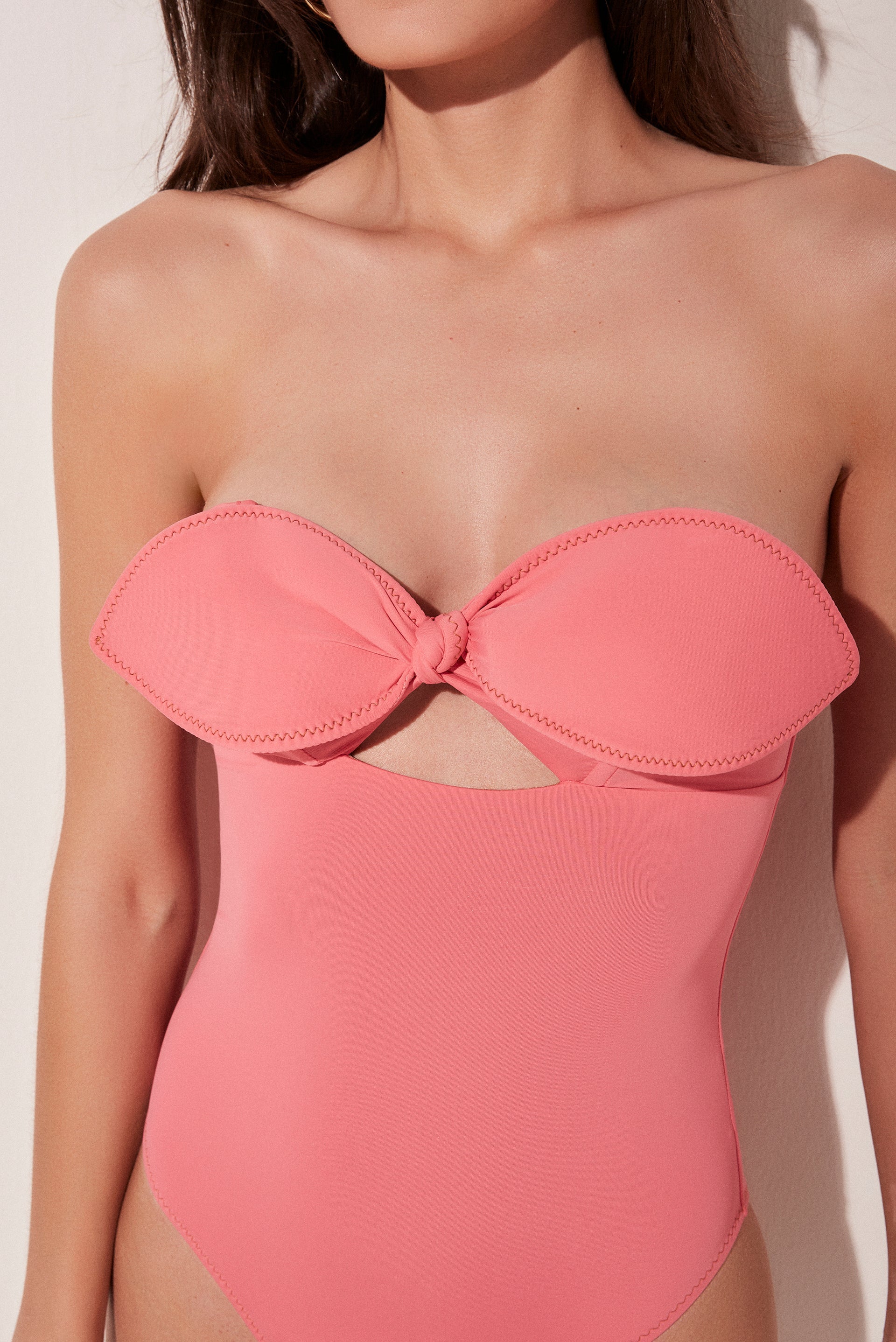 Agua De Coco Flora Bandeau One Piece With Ties M1050A1722