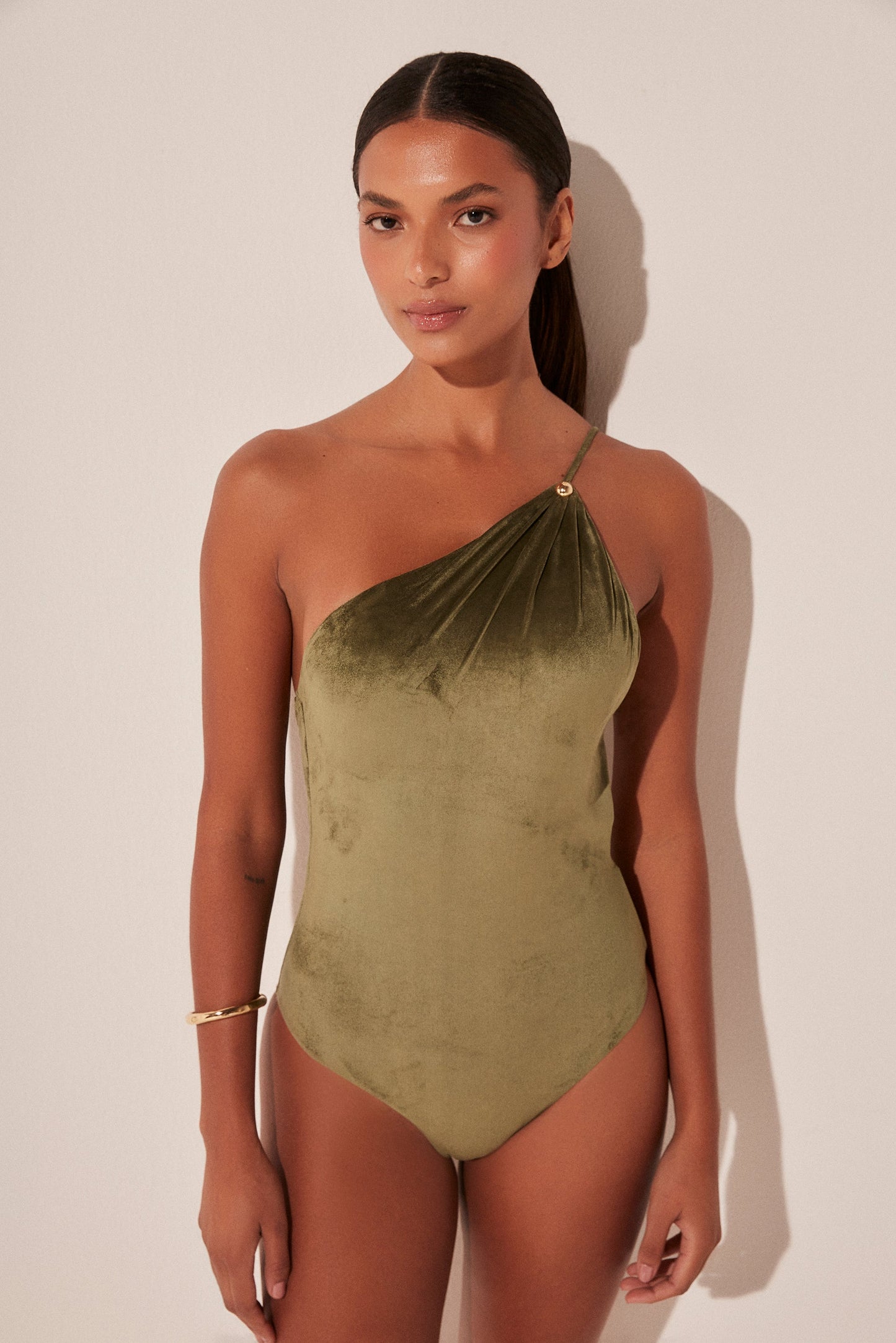 Agua De Coco Moss Detailed Halterneck One Piece M1094A1882