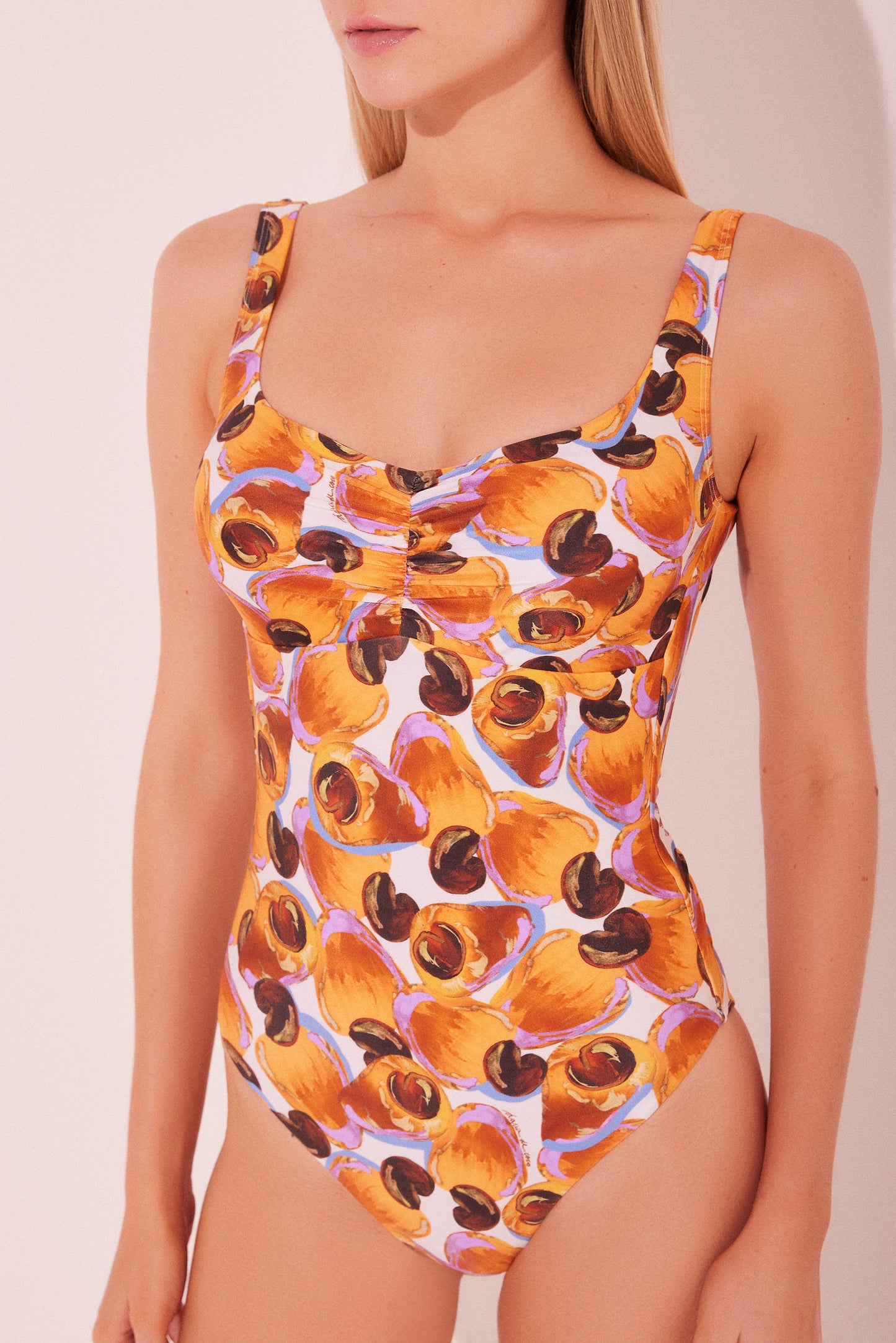 Agua De Coco Cashew Ruched Strappy One Piece M1139A2142
