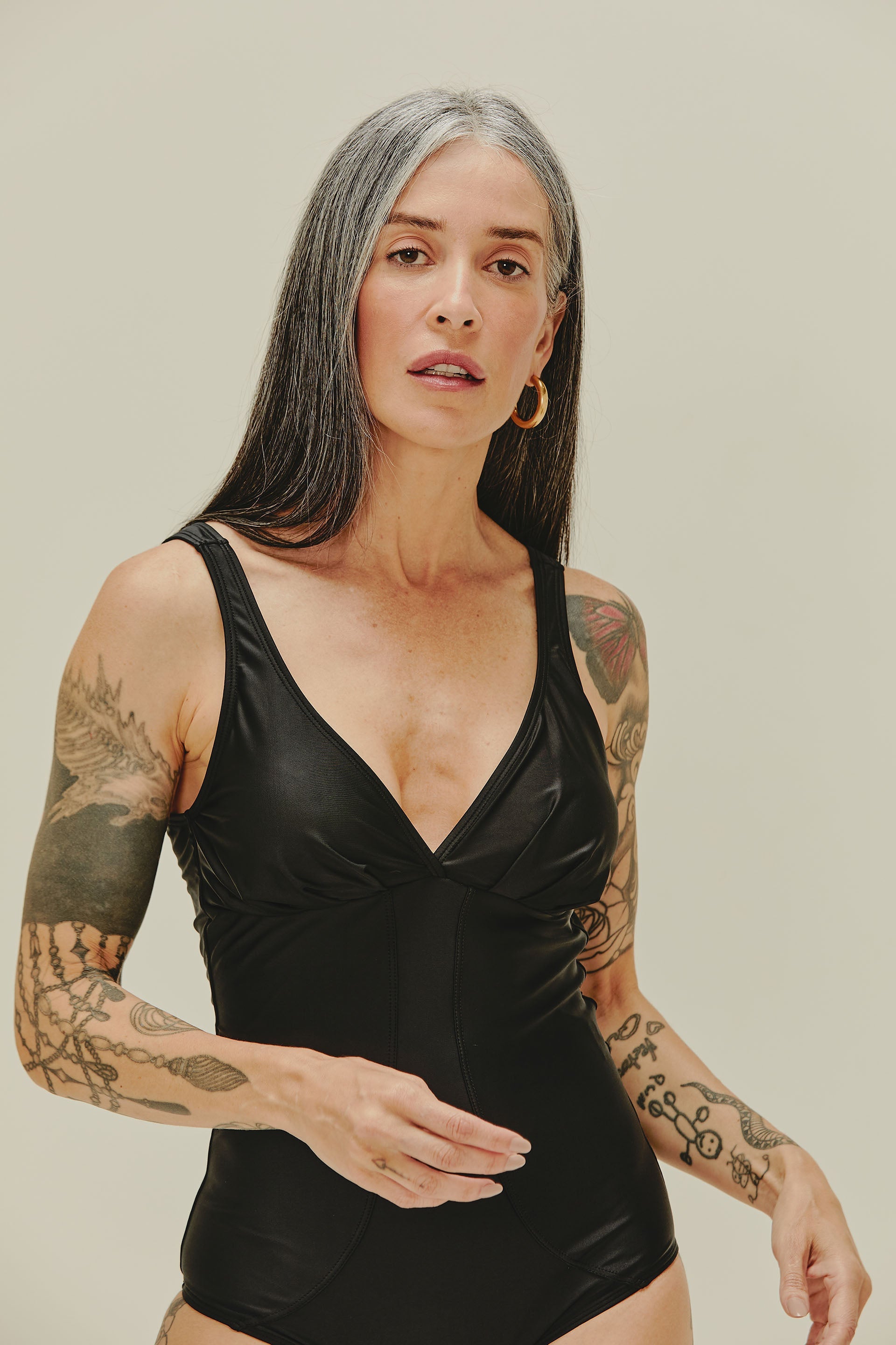 Agua De Coco Classic Solids Draped One Piece M350A1123