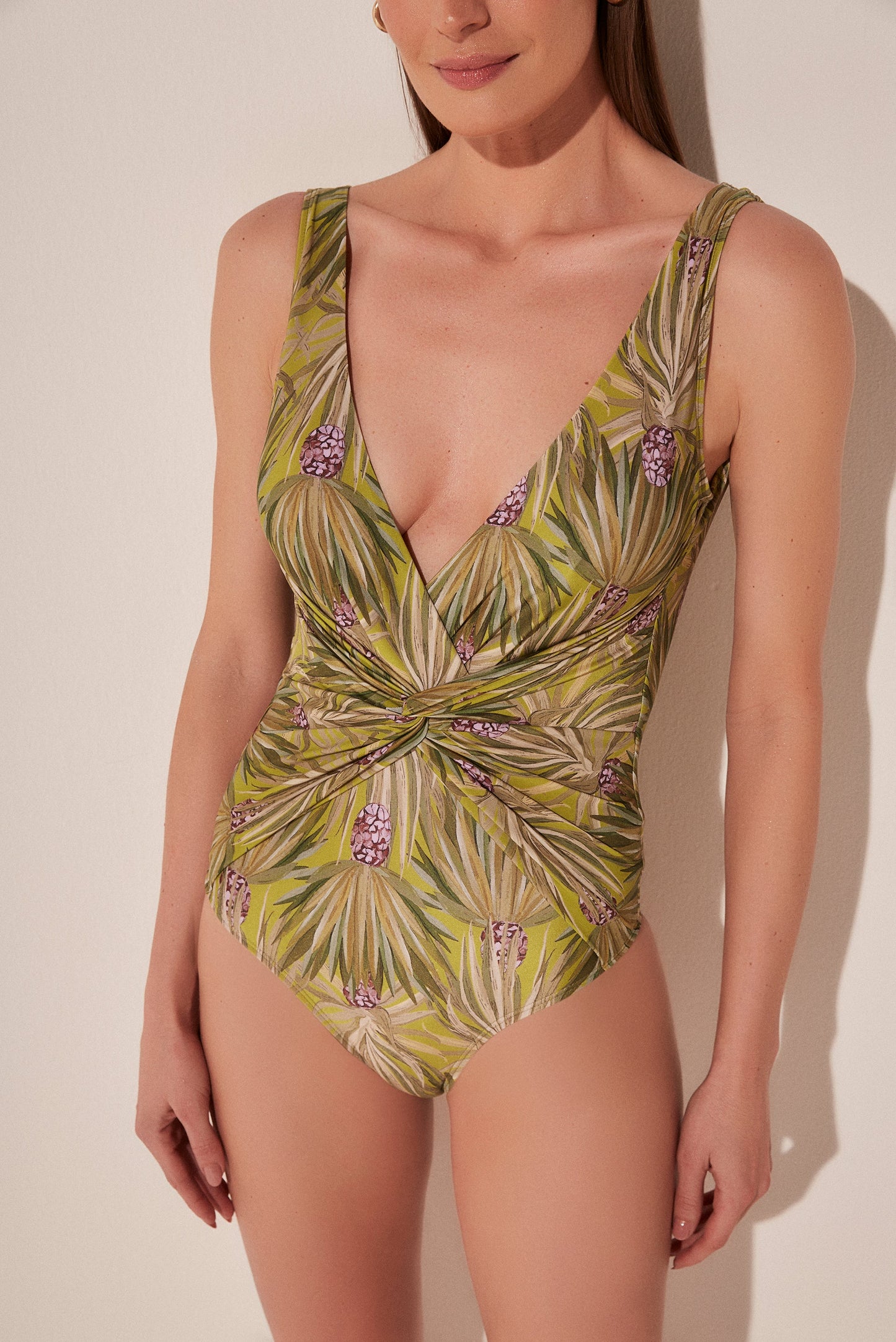 Agua De Coco Vases Criss Crossed Strapy One Piece With Hoops M946A1906