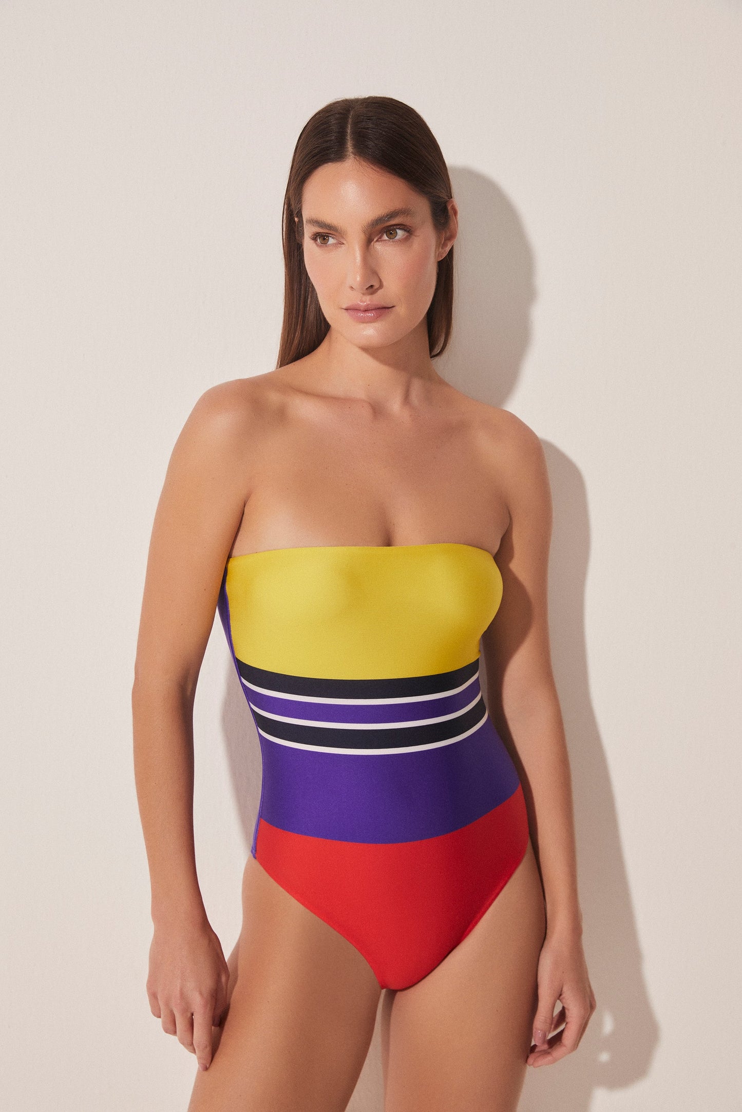 Agua De Coco Striped Bandeau One Piece M995A1673