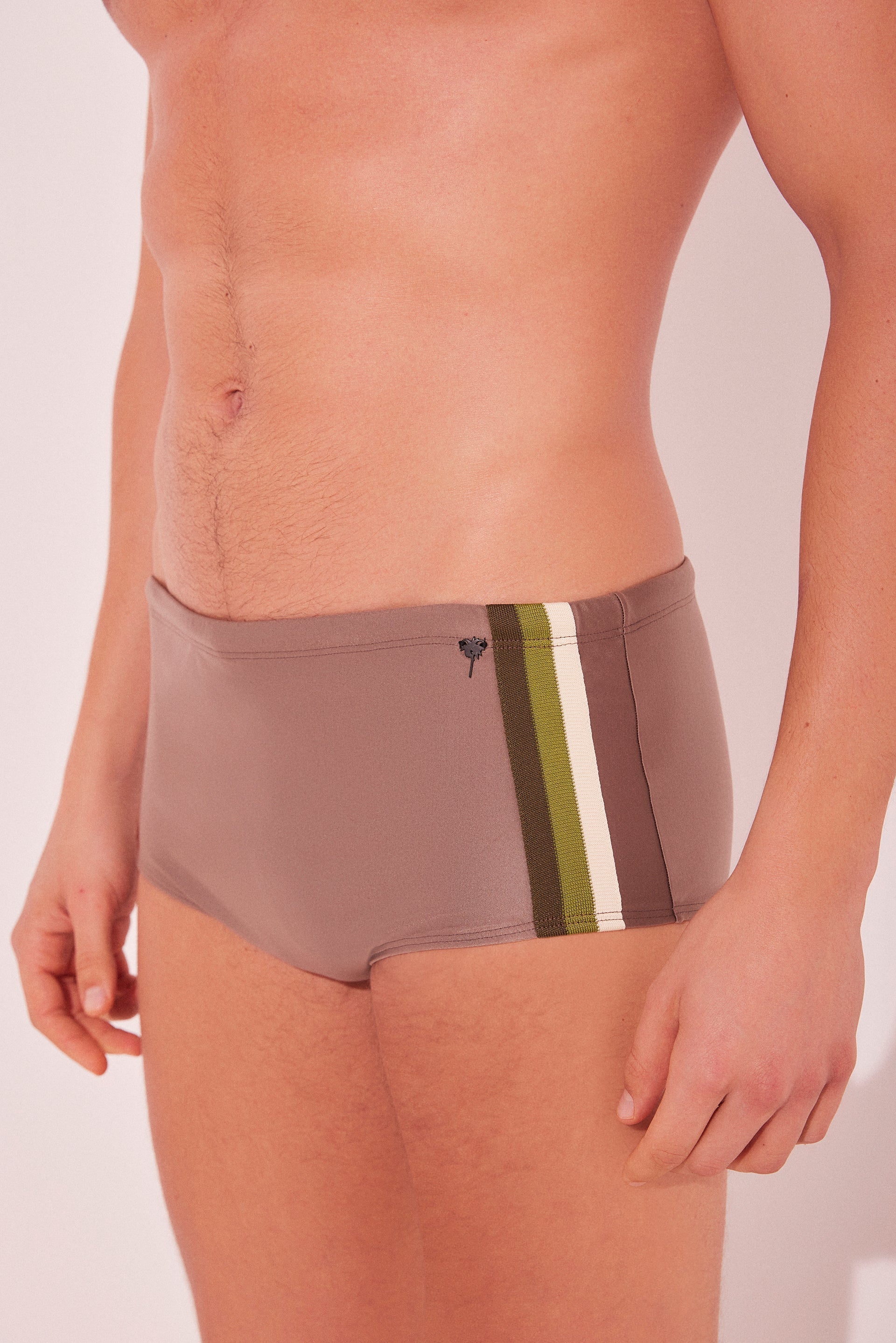 Agua De Coco Solid Detailed Wide Side Swim Briefs S227Sq44