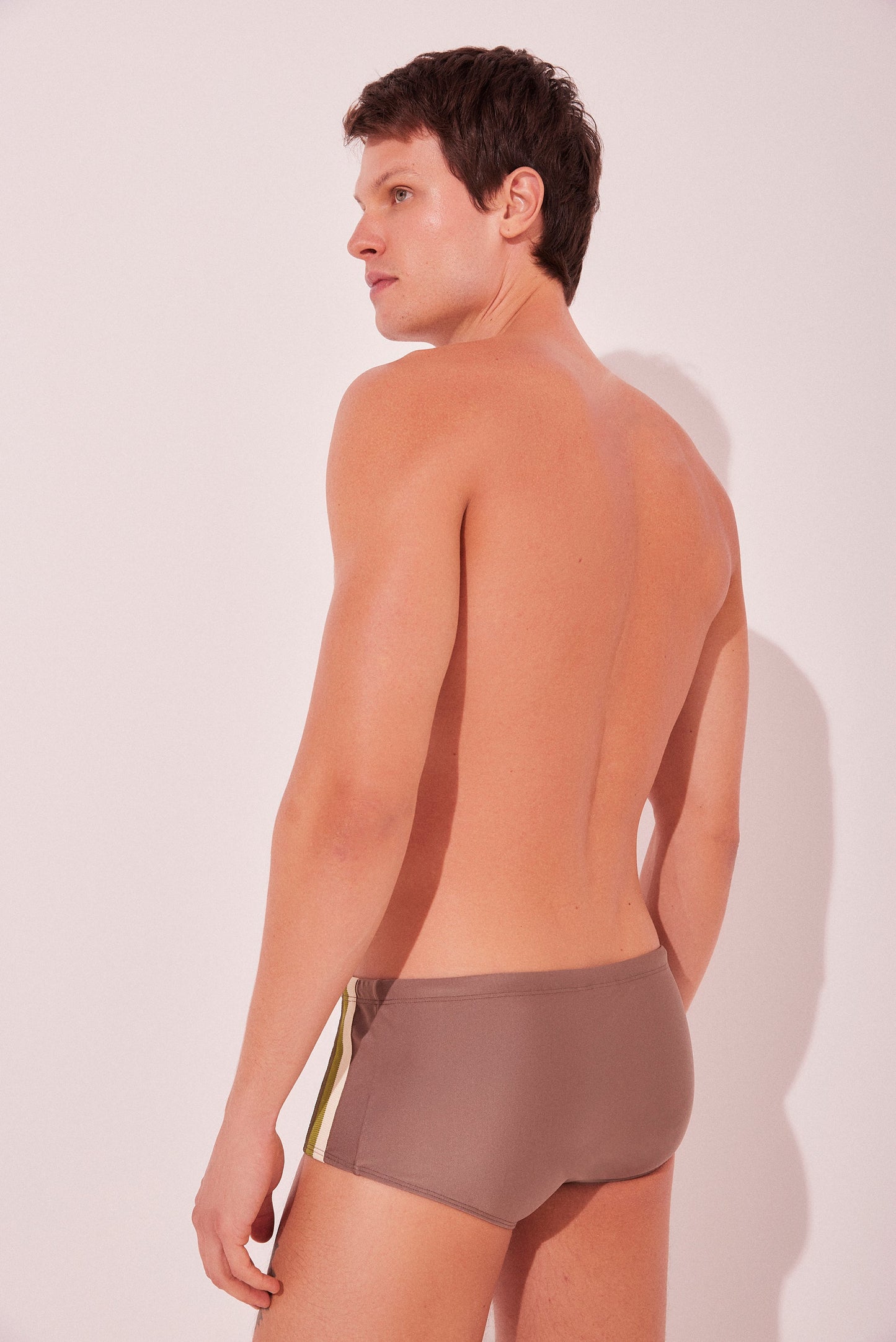 Agua De Coco Solid Detailed Wide Side Swim Briefs S227Sq44