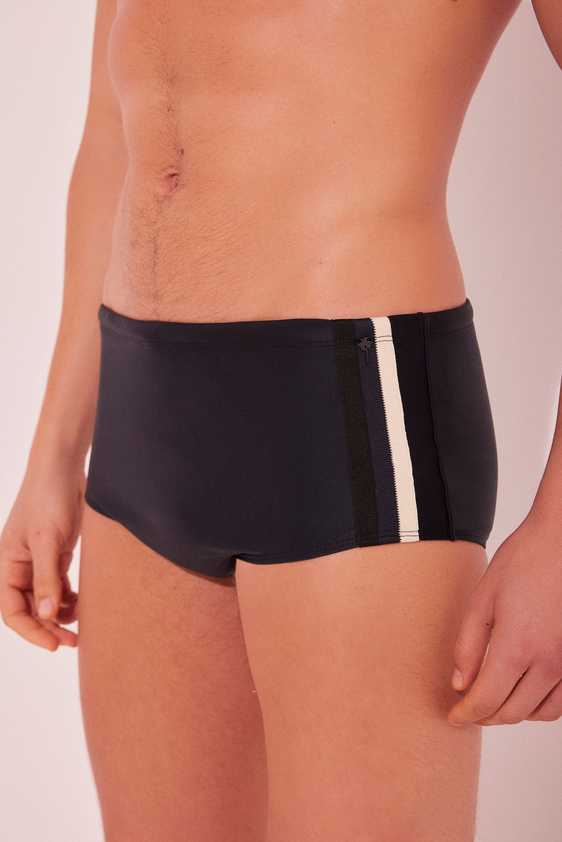 Agua De Coco Solid Detailed Wide Side Swim Briefs S227Sq44
