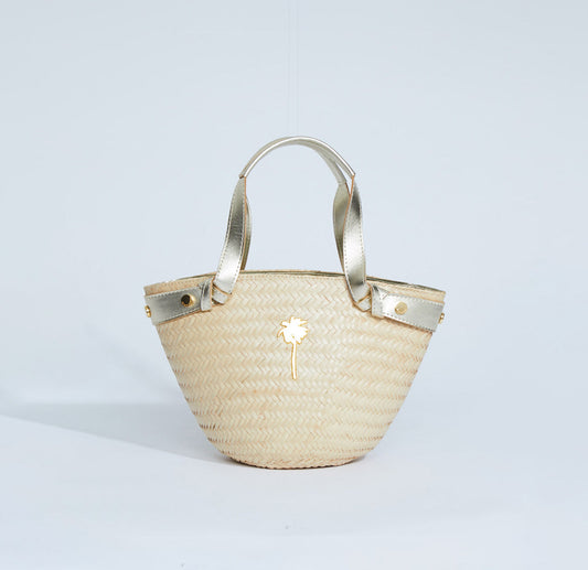 Agua De Coco Dunes Straw Leather Detailed Mini Tote Bag T477A1751